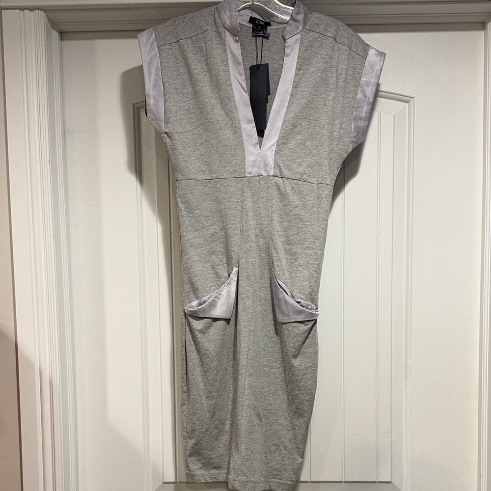 Juma Gray Short Sleeve Dress with Pockets Size Small .